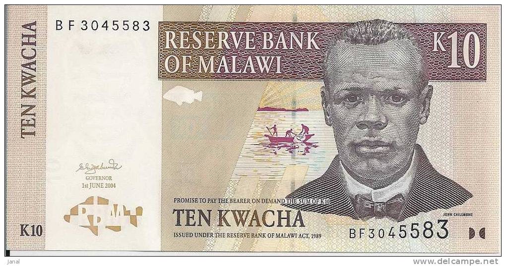 - AFRIQUE - MALAWI - K 10 - TEN KWACHA - - Malawi