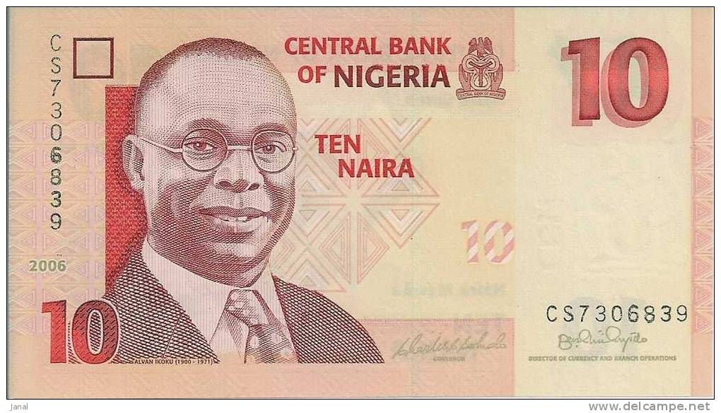 - AFRIQUE - BANQUE DU NIGER - NIGERIA - 10 - TEN NAIRA - 2006 - Nigeria