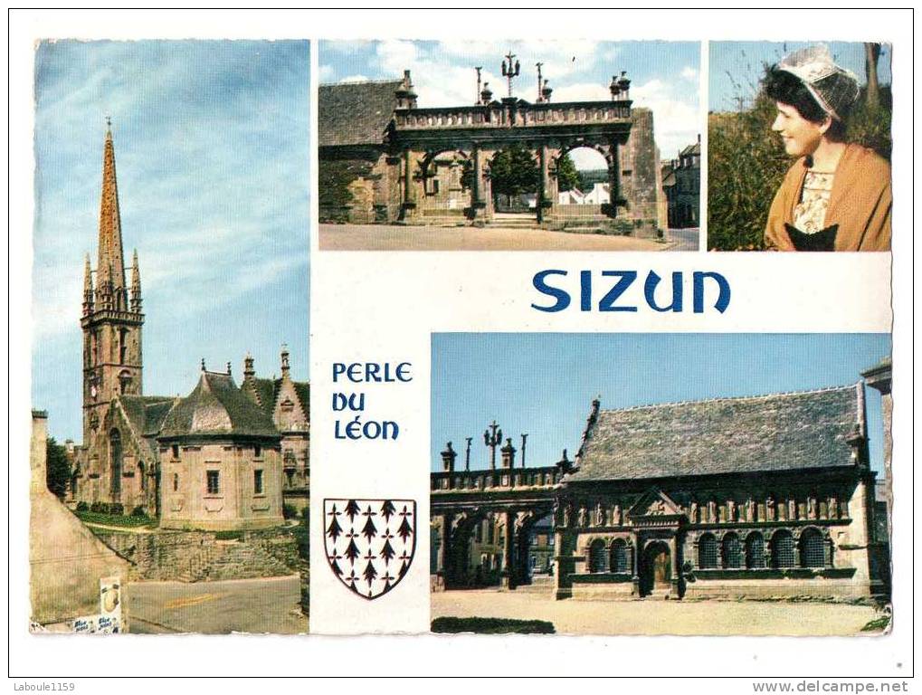 SIZUN :  "Perle Du Léon" - Multivue - La Bretagne En Couleur - Porte, Chapelle Et Eglise - Sizun
