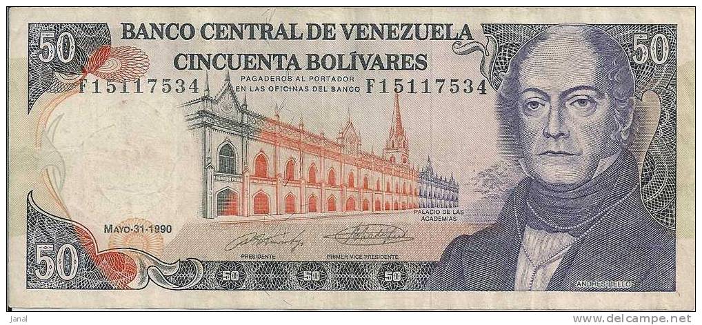 -  VENEZUELA - 50 - CINQUENTA BOLIVARES - 1990 - - Venezuela