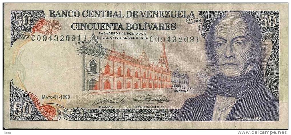 -  VENEZUELA - 50 - CINQUENTA BOLIVARES - 1990 - - Venezuela