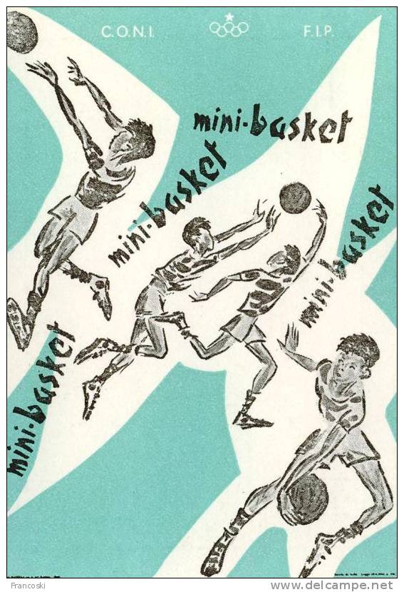 C.O.N.I.-F.I.P.-TESSERA MINI-BASKET ANNI 70 - Altri & Non Classificati