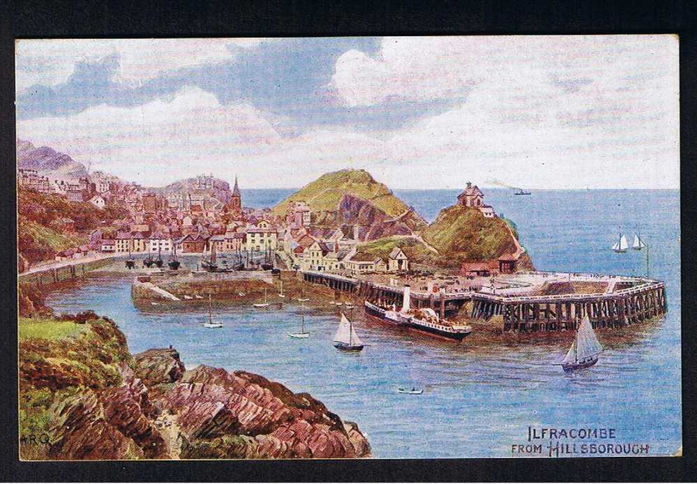 RB 555 - J. Salmon ARQ A.R. Quinton Postcard Ilfracombe From Hillsborough Devon - Paddlesteamer & Boats - Ilfracombe