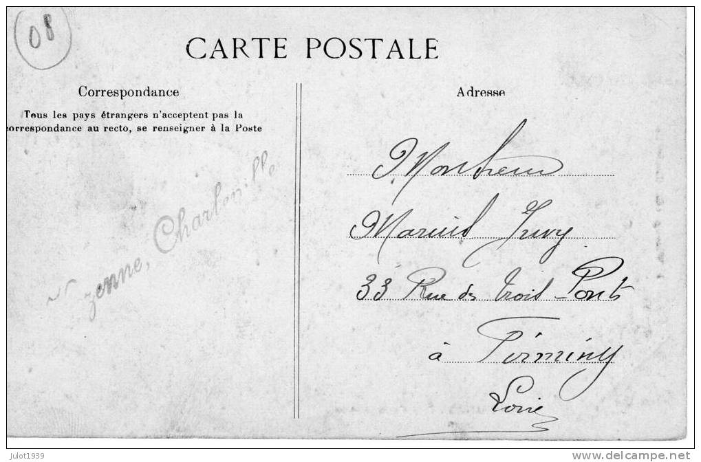 GESPUNSART ..-- 08 . ARDENNES ..-- Grand´ Rue . 1906 Vers PIRMINY , Loire . Voir Verso . - Andere & Zonder Classificatie