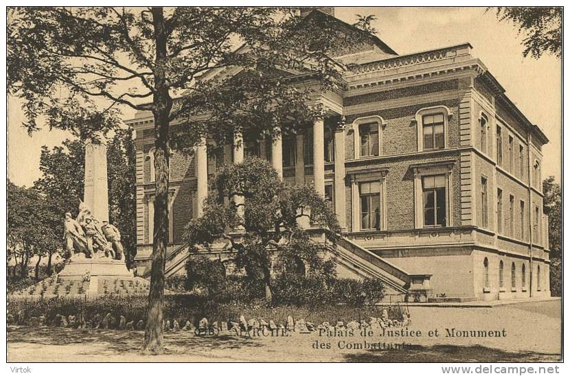 Marche :  Palais De Justice Et Monument Des Combatunnie   ( Carte Carnet ) - Marche-en-Famenne