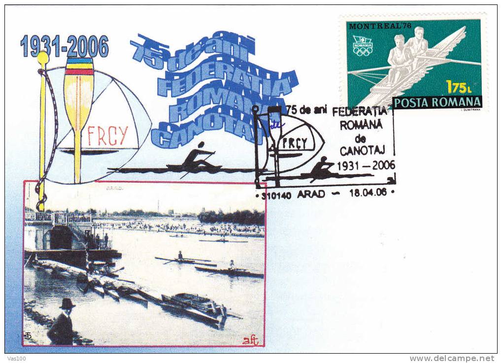 Romania 2006   Cover Canoë  Rowing,stamps ,obliteration Concordante Arad !! - Kanu