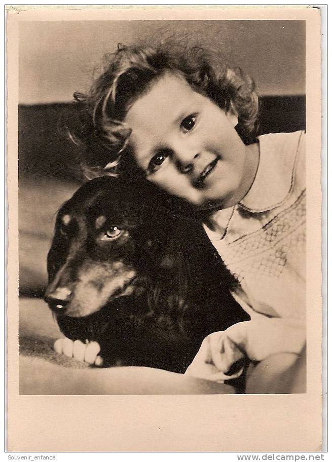 CP Fille Et Son Chien  Enfant Fillette - Cani