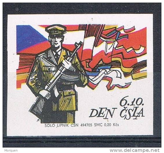 Vignette  LIPNIK (Checoslovaquia) . Dia De Fuerzas Armadas Checas - Plaatfouten En Curiosa