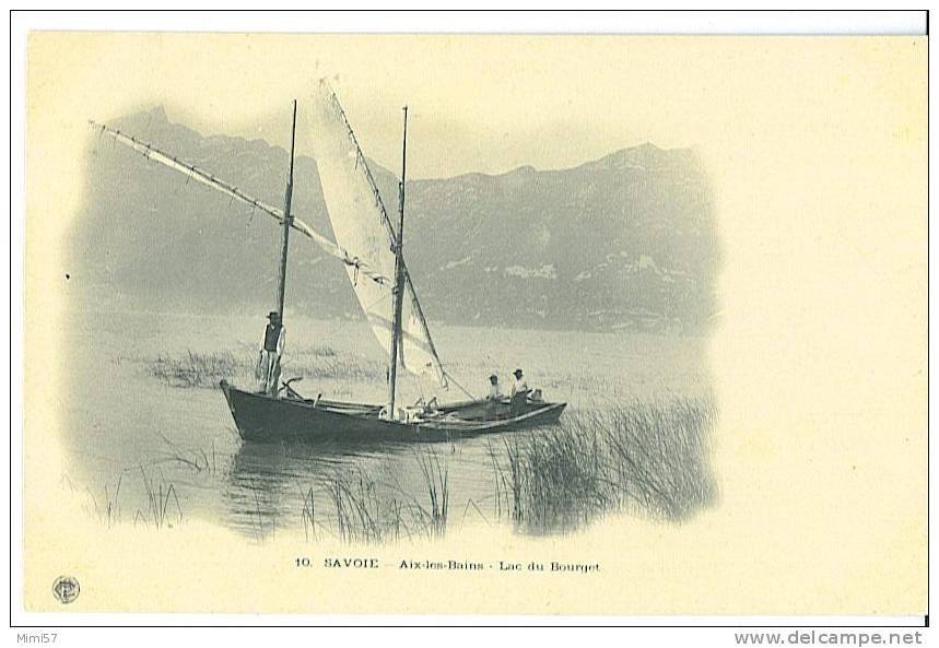 C.P.A. AIX-les-BAINS - Bateau à VOILES Sur Le Lac Du Bourget - Aix Les Bains