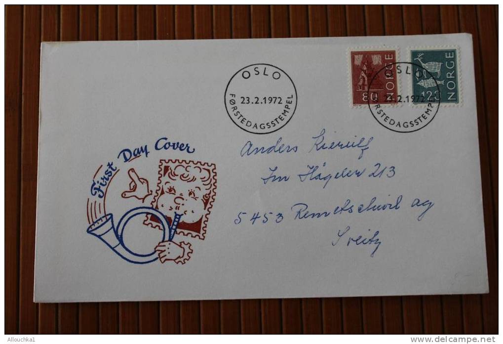 FORSTEDAGSSTEMPEL  OSLO NORVEGE NORGES NORDEN 1972 FDC 1ER JOUR D' EMISSION  FIRST DAY COVER - FDC