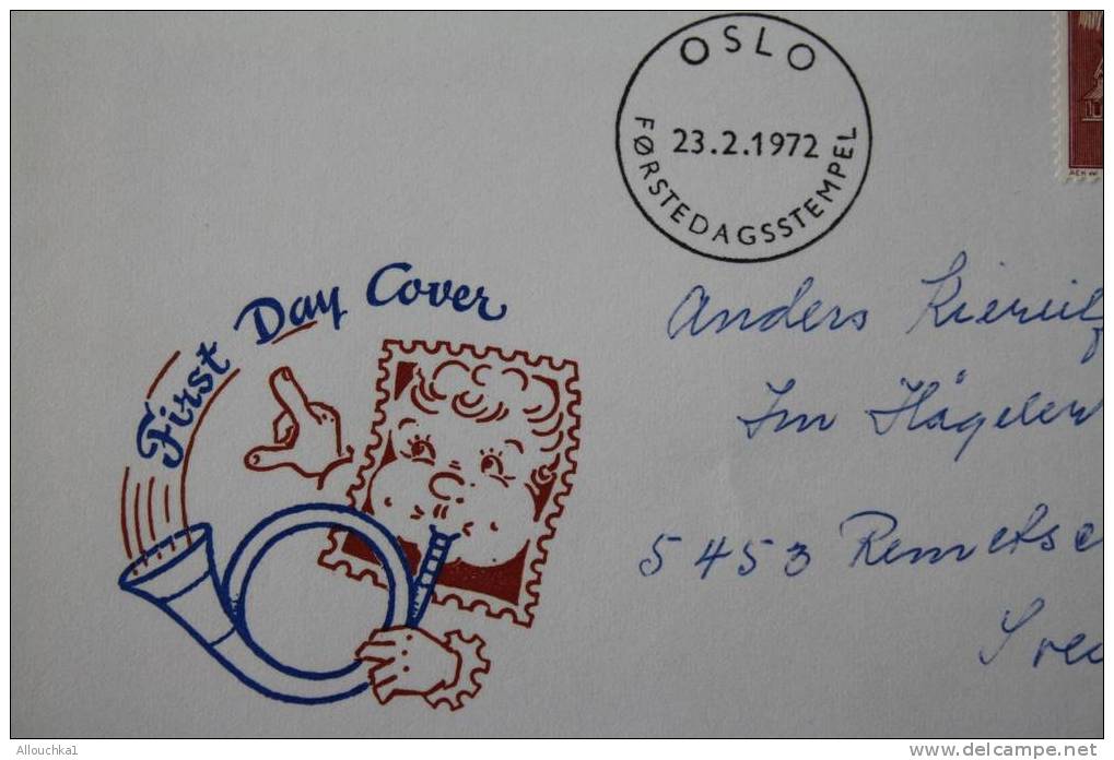 FORSTEDAGSSTEMPEL  OSLO NORVEGE NORGES NORDEN 1972 FDC 1ER JOUR D' EMISSION  FIRST DAY COVER - FDC