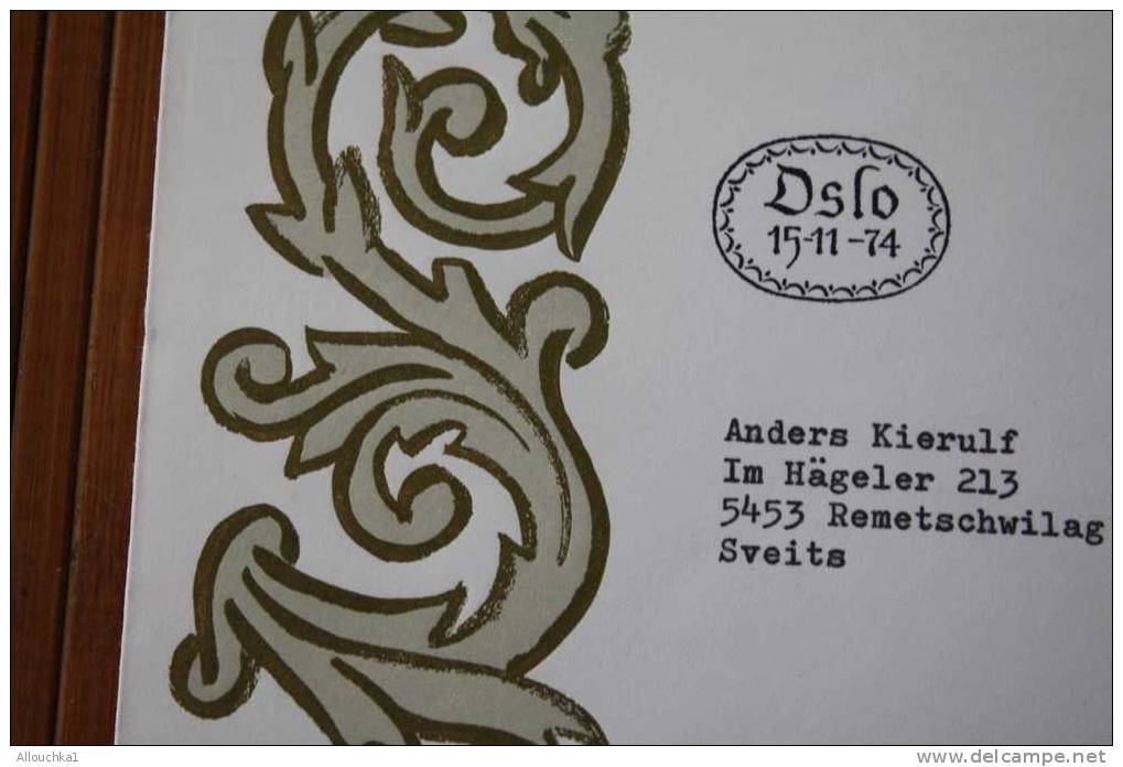 OSLO :NORVEGE NORGES NORDEN 1974 FDC 1ER JOUR EMISSION  FIRST DAY COVER - FDC