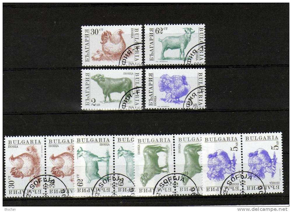 WWF 1991 Haustiere In Europa Bulgarien 3881/4,3885,3923/7,10x ZD+4-Block O 40€ Satz I-III Henne Ziege Pferd Set BULGARIA - Oblitérés