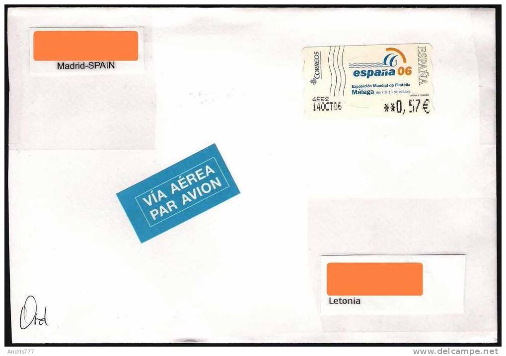 Spain Espana 2006 ATM International Stamp Exhibition Espana'06 Malaga (used On Cover) - Lettres & Documents