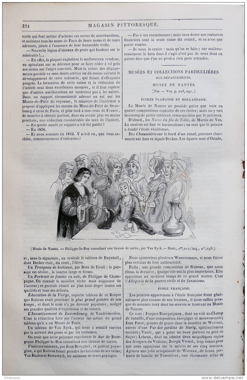 LE MAGASIN PITTORESQUE - OCT. 1842 - N°41 SINGE ALBINOS MUSEUM - MUSEE DE NANTES - WAPERS VAN EYCK - - 1800 - 1849