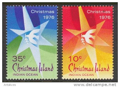 Christmas Island 1976 Christmas 2 Stamps  MNH - Christmas Island