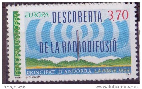 ANDORRE N° 444/45** NEUF SANS CHARNIERE LE VIRUS DU SIDA-LA RADIODIFFUSION - Unused Stamps