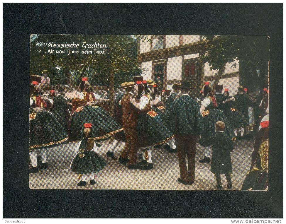 Allemagne - Posté De BAD NAUHEIM - Kessische Trachten - Alt Und Jung Beim Tanz  ( Bal Danse Folklore  S. Bäcker 2540) - Bad Nauheim