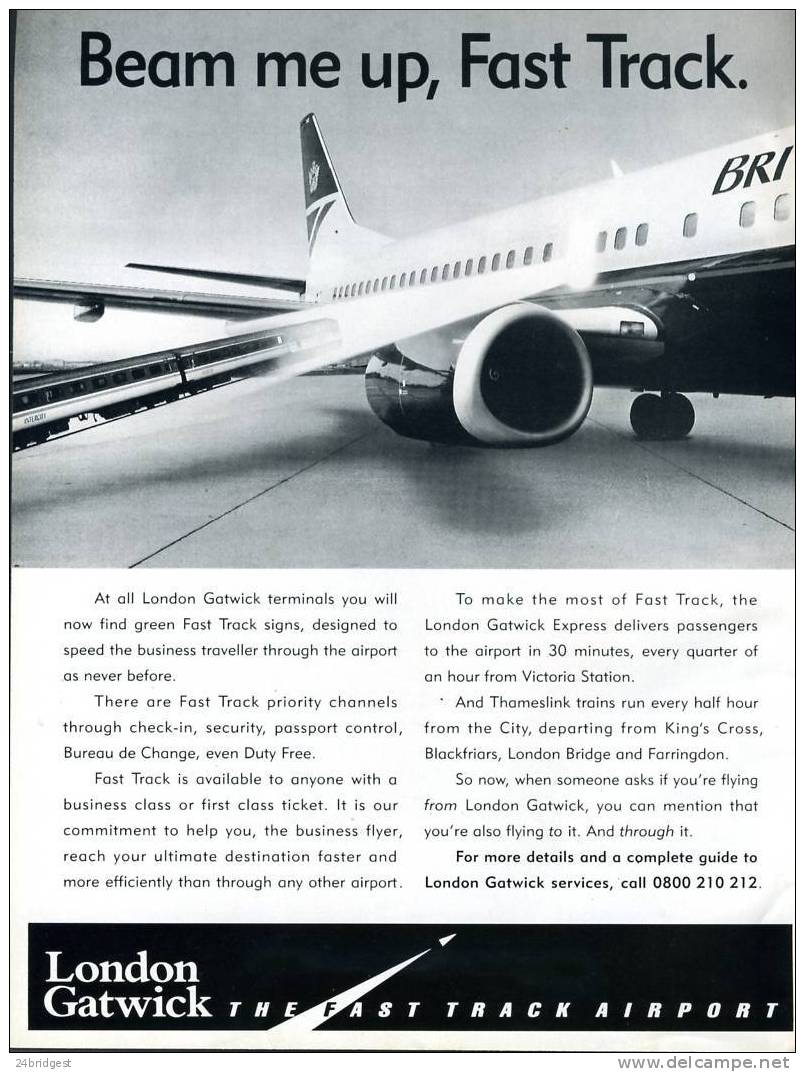Gatwick Airport-Fasttrack Airport Advert 1993 - Advertisements