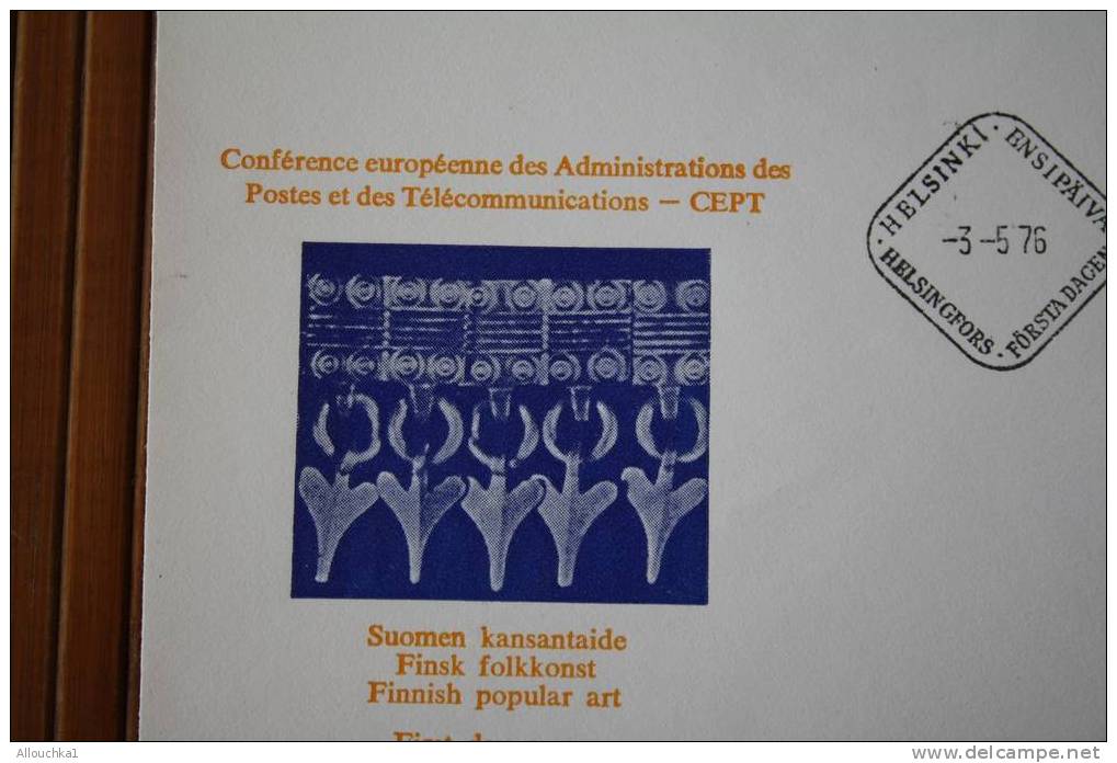 SUOMI FINLAND CONFERENCE EUROPEENNE ADMINISTRA POSTE TELECOMMUNICATION 76 CEPT FDC FIRST DAY OF ISSUE 1ER PREMIER JOUR - FDC