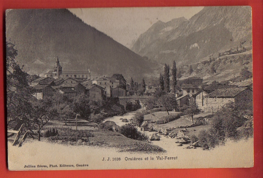 M295 Orsières Et Le Val Ferret. Circulé En 1911, Timbre Déchirré. Jullien 2626 - Orsières