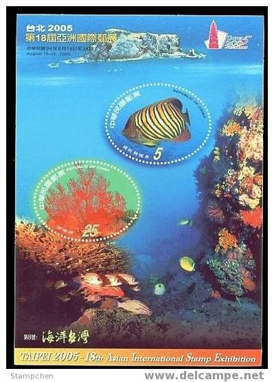2005 Ocean Life S/s Coral Reef Fish Oval Ocean Marine Rock Fauna - Islas