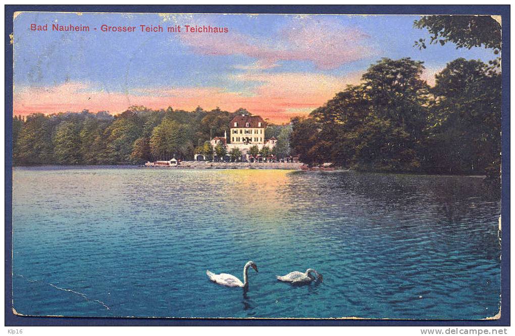 GERMANY,BAD NAUHEIM,GROSSER TEICH MIT TEICHHAUS,OL D  PC 1914 - Bad Nauheim