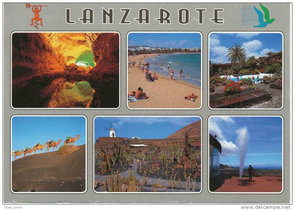 Alte Ansichtskarte Von Lanzarote, Mehrbildkarte, 6 Ansichten  2001 - Lanzarote