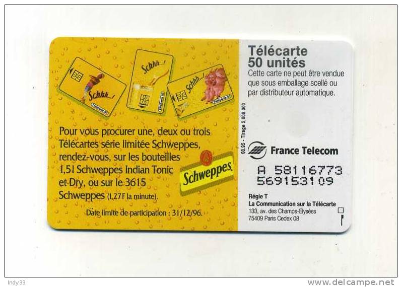 - TELECARTE SCHWEPPES . 1995 - Food