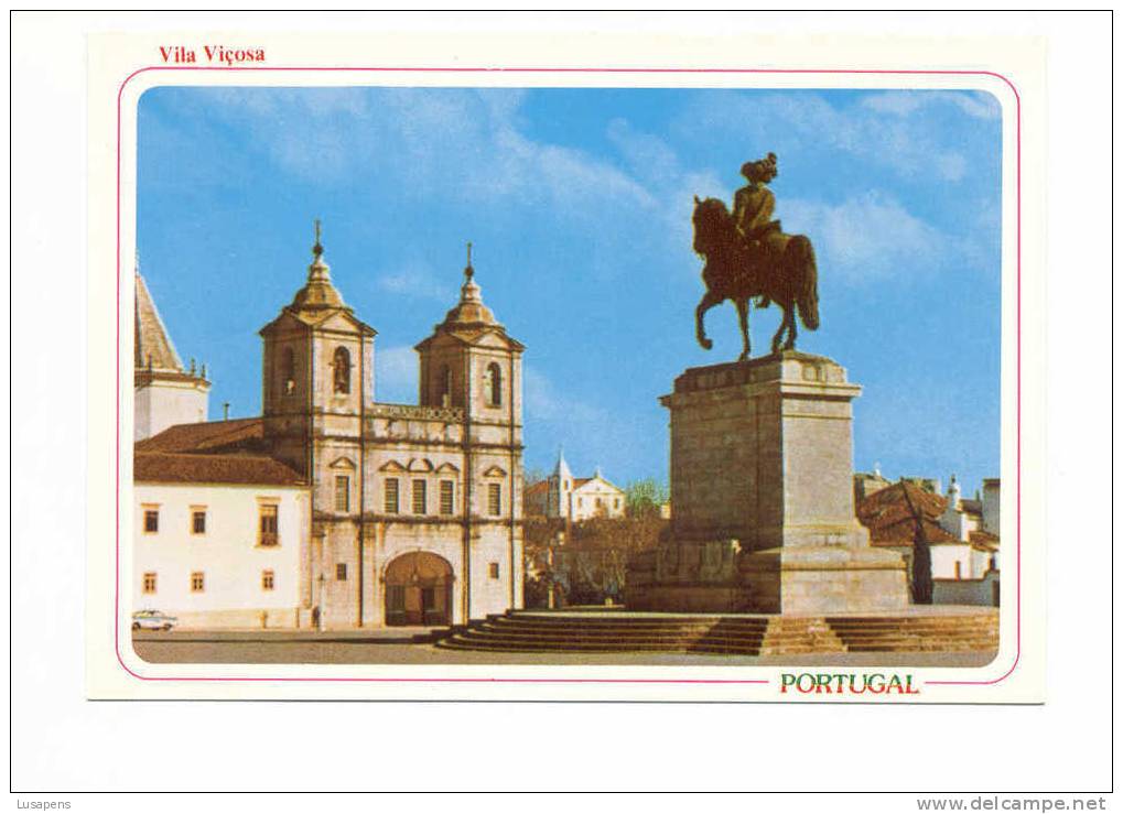 Portugal Cor 7319 – VILA VIÇOSA - ESTÁTUA EQUESTRE DE D. JOÃO IV E IGREJA DOS AGOSTINHOS - Evora