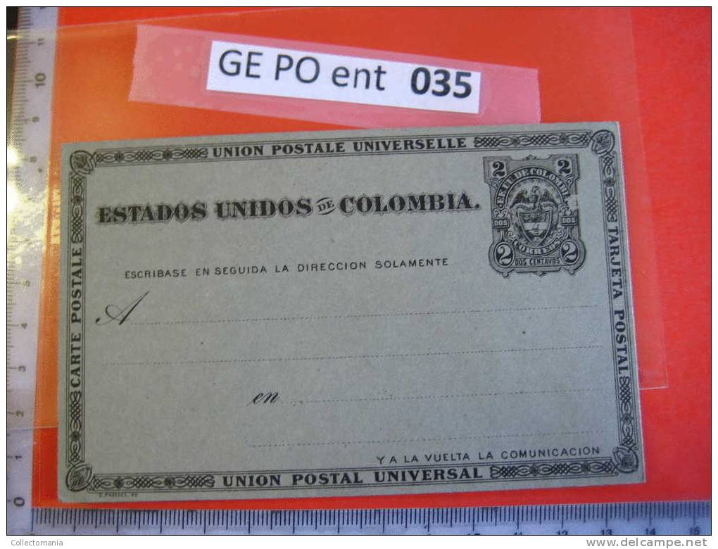 10 COLOMBIA & Honduras Stationary Postal Before 1900 Mint Postcards Ganzsachen Entier Postale Posstukken , Briefkaarten - Honduras