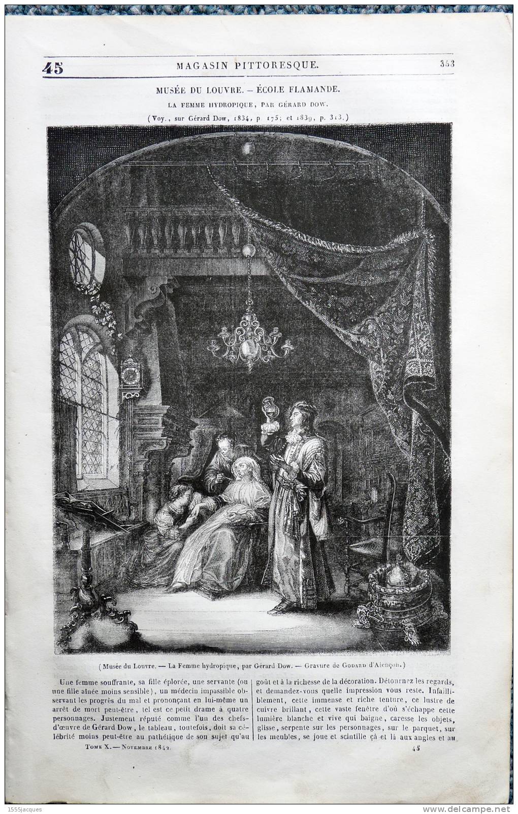 LE MAGASIN PITTORESQUE - NOV. 1842 - N°45 JOHN GILPIN - GERARD DOW -SENS DU TOUCHER - COSTUME GAULOIS - - 1800 - 1849