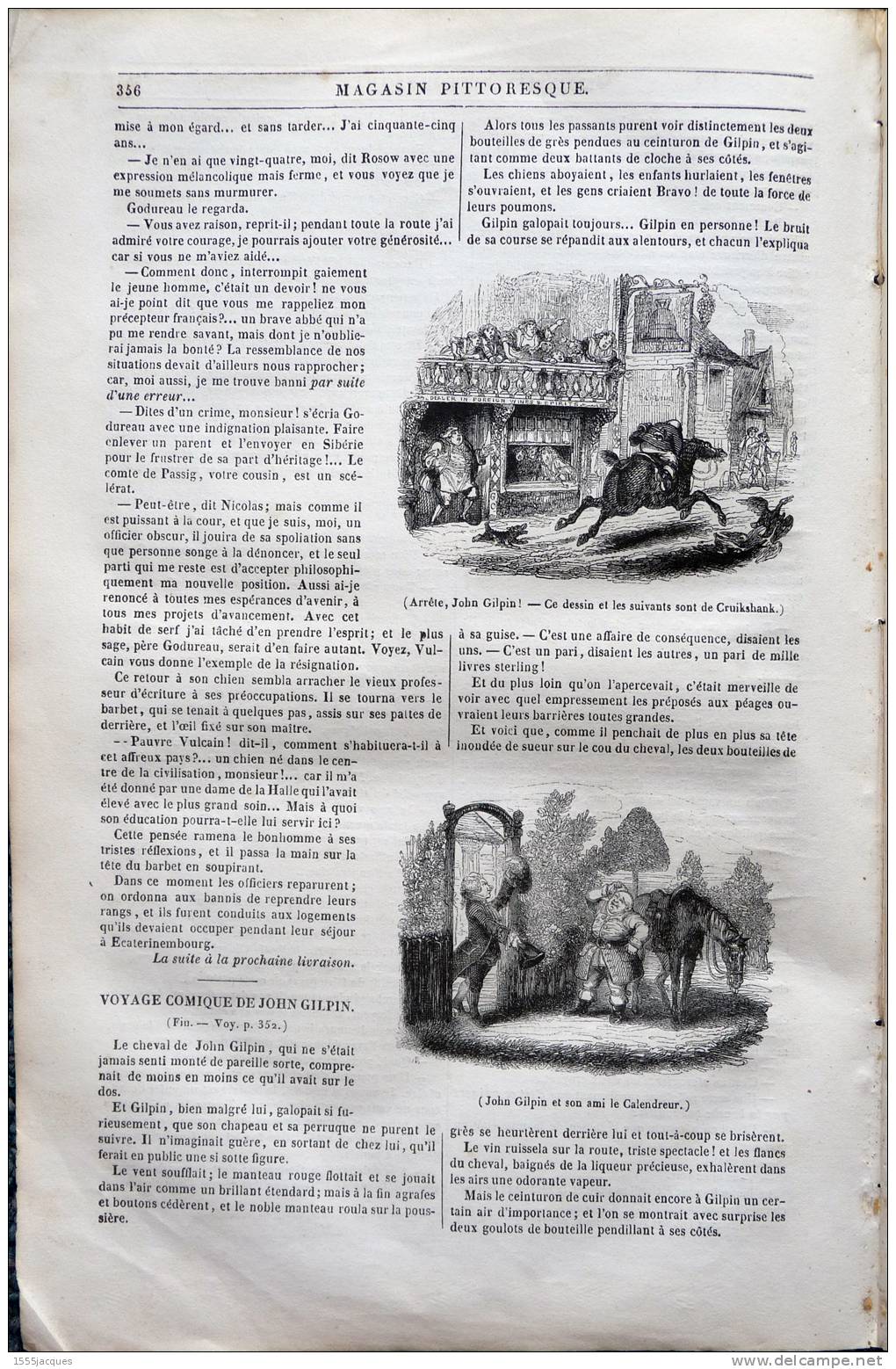 LE MAGASIN PITTORESQUE - NOV. 1842 - N°45 JOHN GILPIN - GERARD DOW -SENS DU TOUCHER - COSTUME GAULOIS - - 1800 - 1849