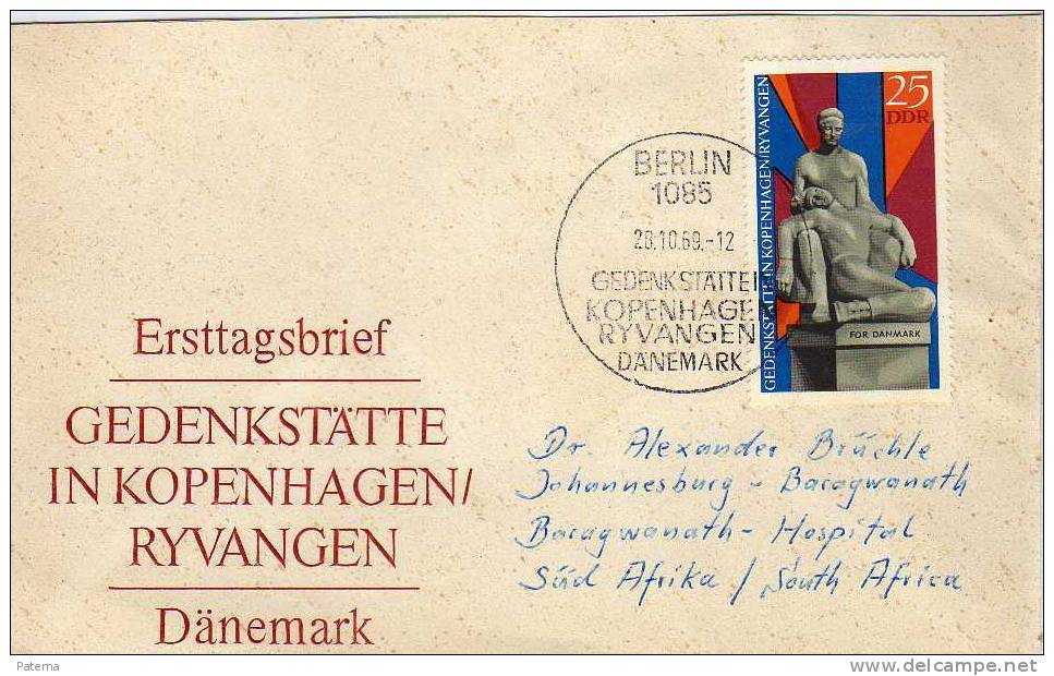 3624   Carta, ,BERLIN 1969  DDR  Gedenkstatte In Kopenhage - Ryvangen  Danemark - Lettres & Documents