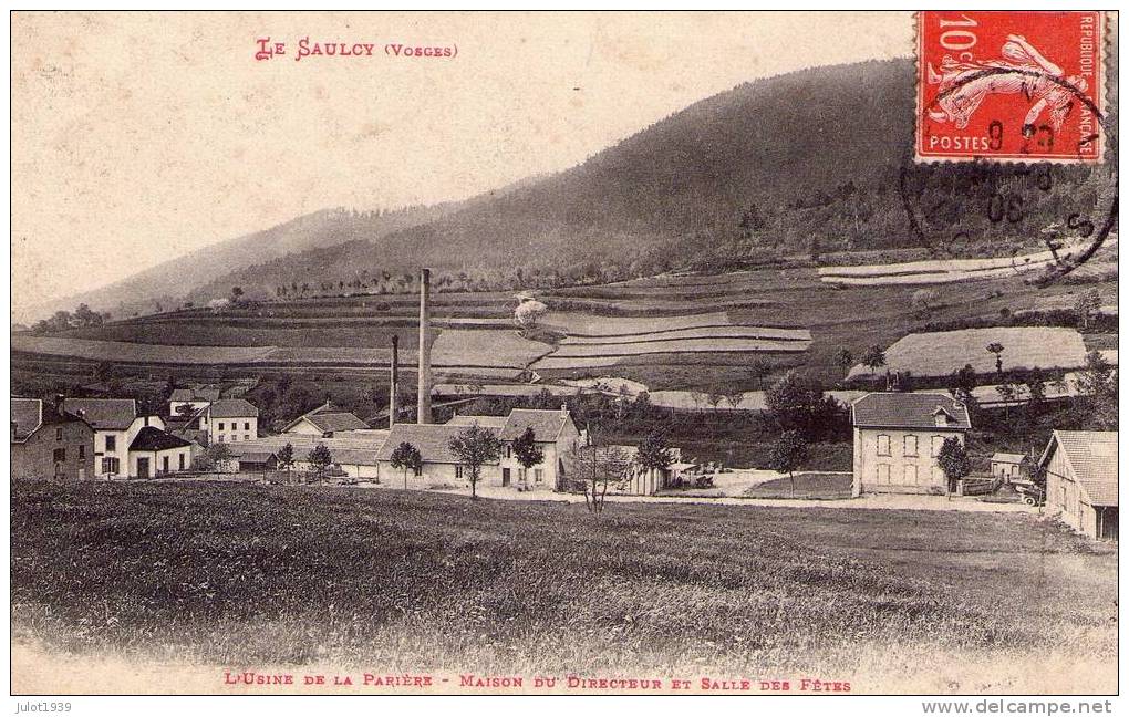 LE SAULCY ..-- 88 . VOSGES ..-- Usine De La Parière . 1908 Vers SAINT-MEDARD , Belgique . Voir Verso . - Other & Unclassified