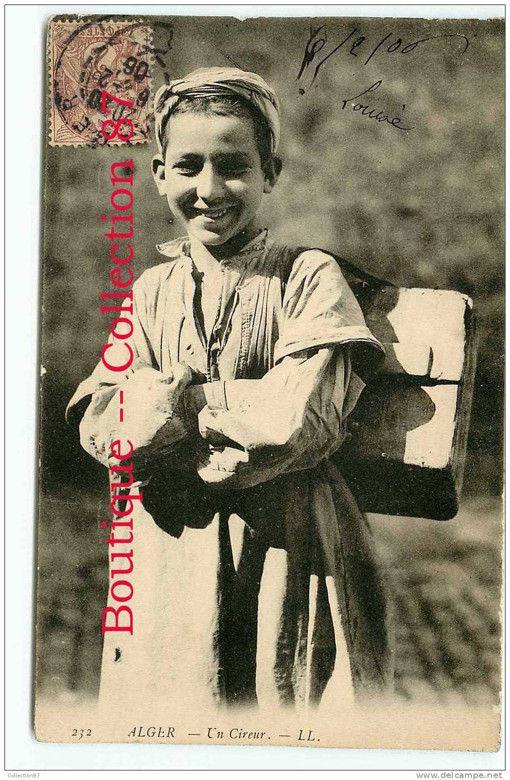 ALGERIE - JEUNE GARCON CIREUR De CHAUSSURES - PETIT METIER - DOS VISIBLE - Niños