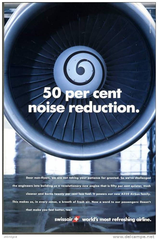 Swissair Advert Noise Reduction  1996 - Advertenties