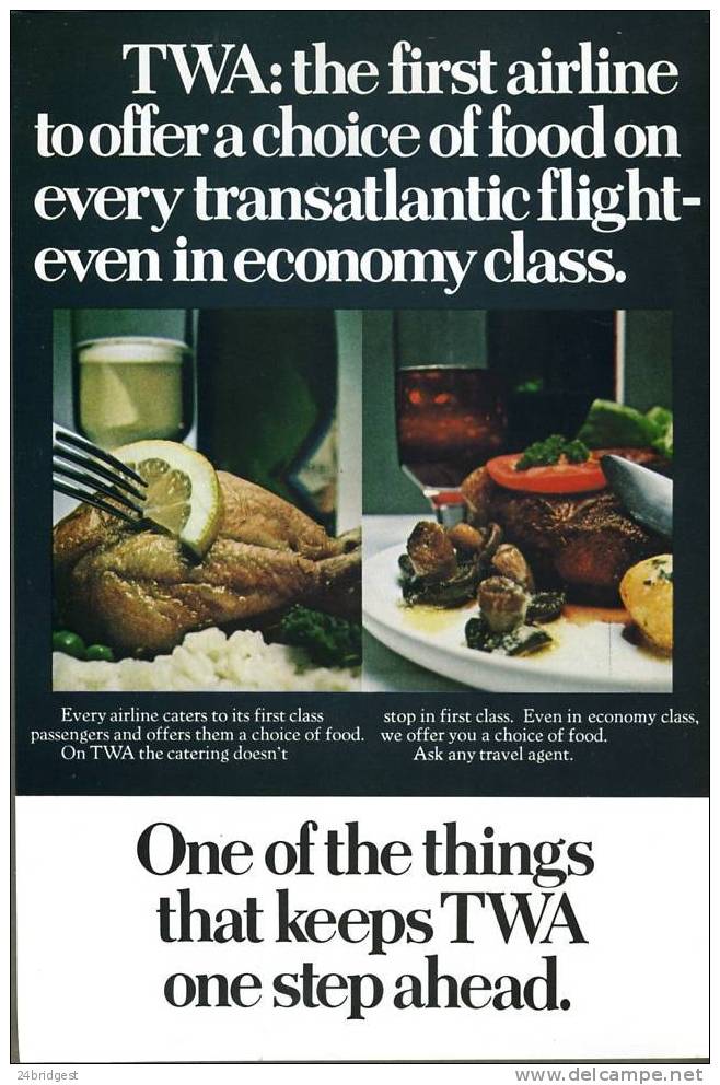 Trans World Airlines TWA Advert 1971 - Publicités