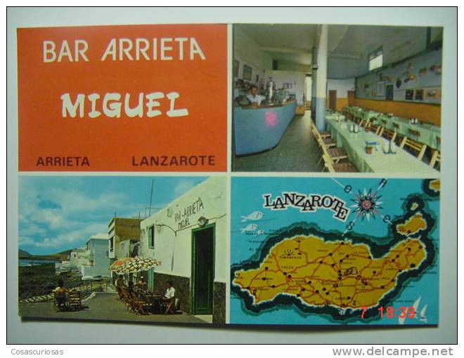 5319 ARRIETA BAR MIGUEL LANZAROTE  CANARIAS POSTAL AÑOS 1970 MAS DE ESTA CIUDAD EN MI TIENDA - Lanzarote