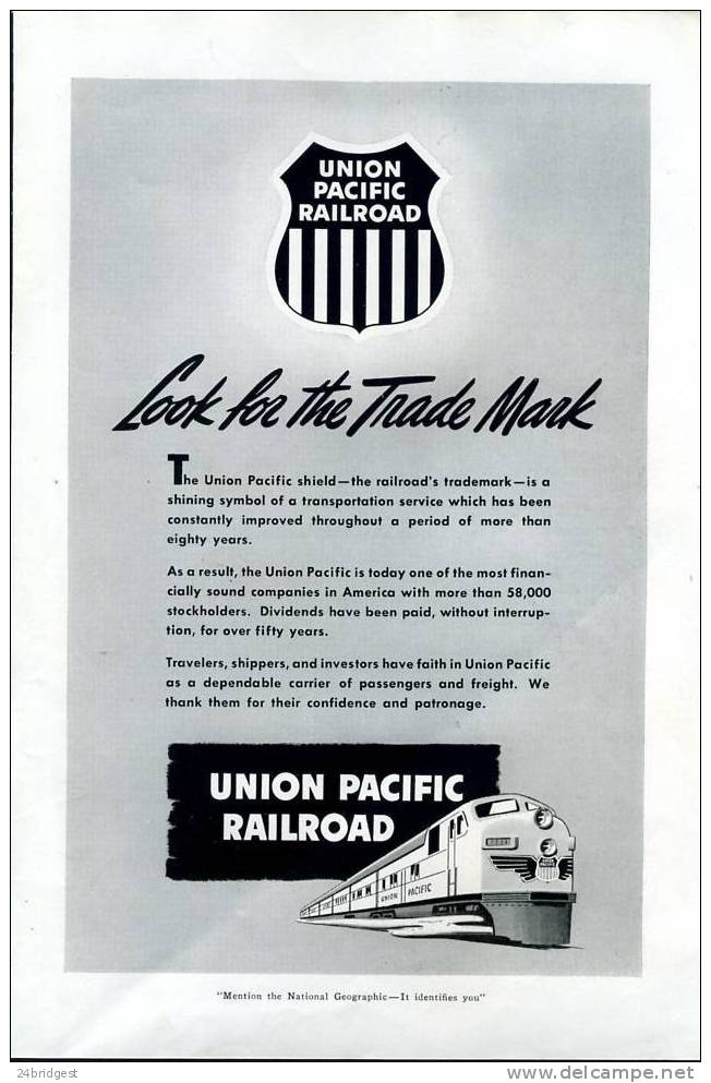 Union Pacific Railroad 1950 Advert - Railway