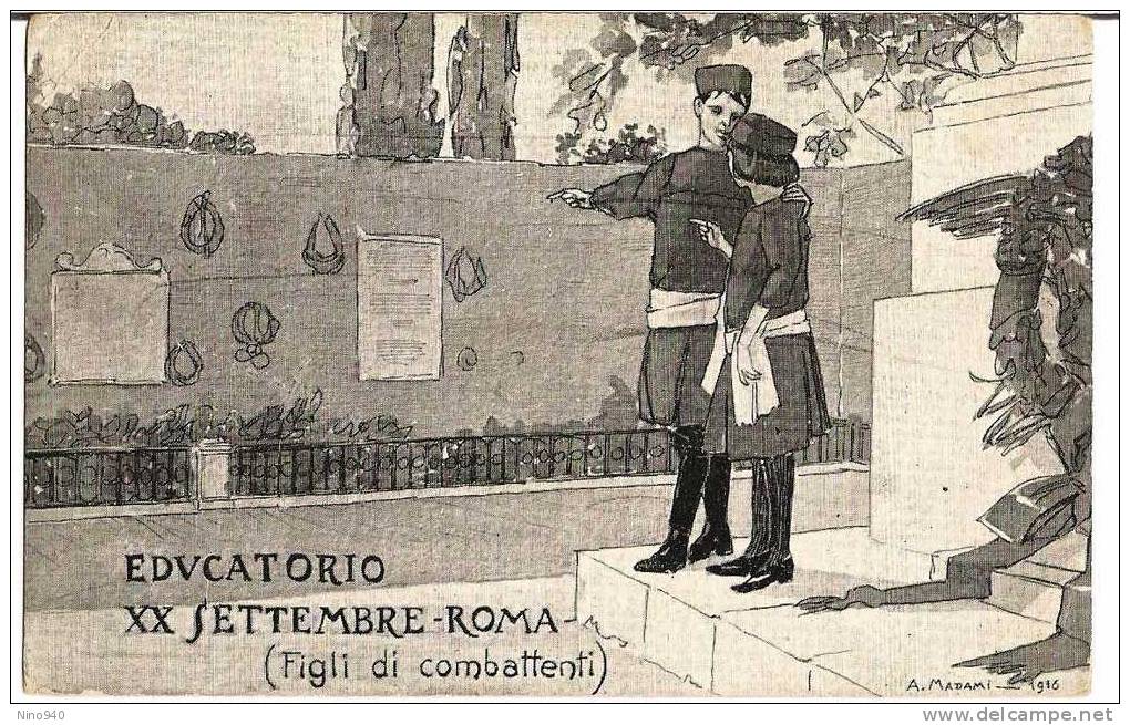 ILLUSTR.: A. MADAMI (1916) - ROMA EDUCATORIO XX SETTEMBRE - F/P - V - Adolf 'Jodolfi'