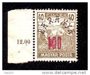 HUNGARY,BARANYA MINT ** OVERPRINT RED 100 / 40 FILLER .MNH. - Baranya