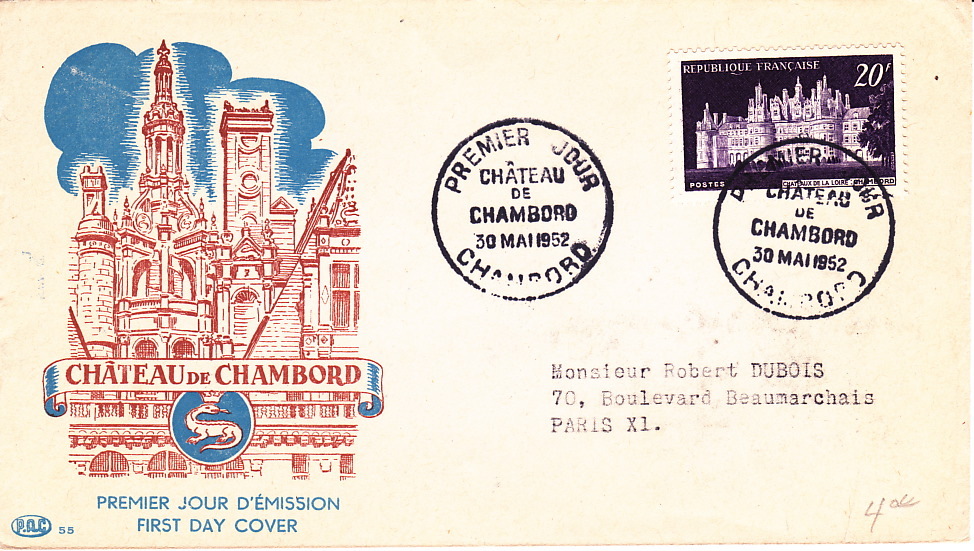 1952  Château De Chambord  Yv 924 - 1950-1959