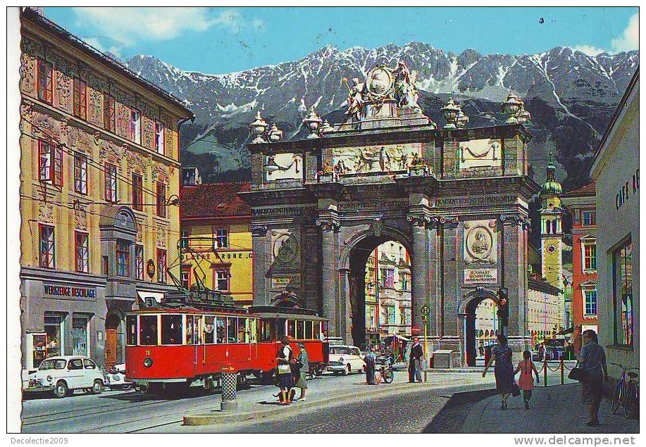 Zd5601 Chemin De Fer Tramway Old Tram In Innsbruck Austria Used Good Shape - Strassenbahnen