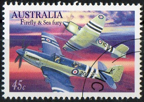 Australia 1996 Military Aviation CTO 45c Firefly & Sea Fury - Militaria