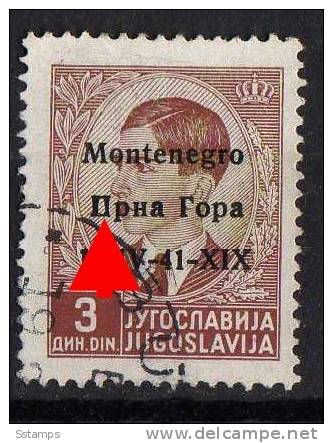 59-U  MONTENEGRO CRNA GORA ITALIA OCCUPAZIONE ERROR -P- OVERPRINT JUGOSLAVIA   USED - Montenegro