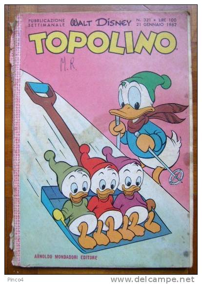 TOPOLINO  N° 321   21 GENNAIO 1962 - Disney