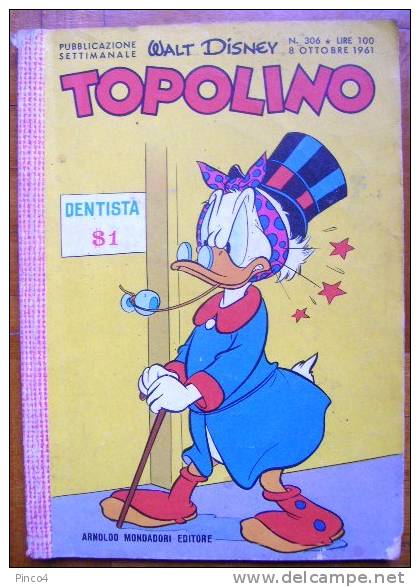 TOPOLINO  N° 306   8 OTTOBRE  1961 - Disney