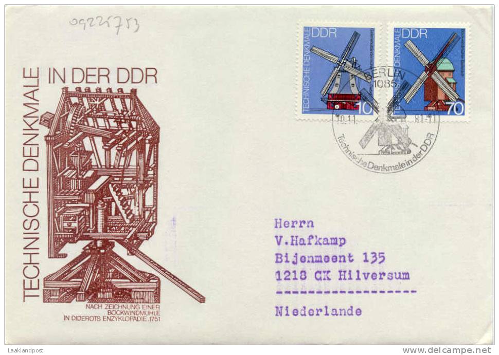 FDC DDR Windmills Muhlen - Molens