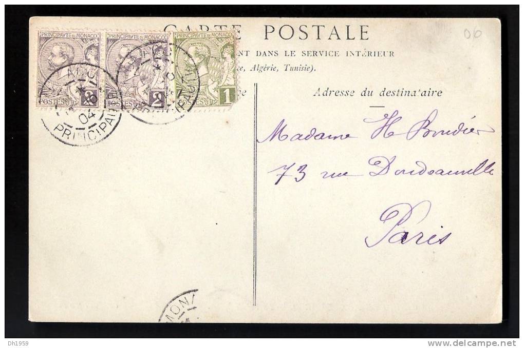 No.12 SUR CARTE PAIRE  1904  MONACO CASINO DE MONTE CARLO POUR PARIS - Postmarks